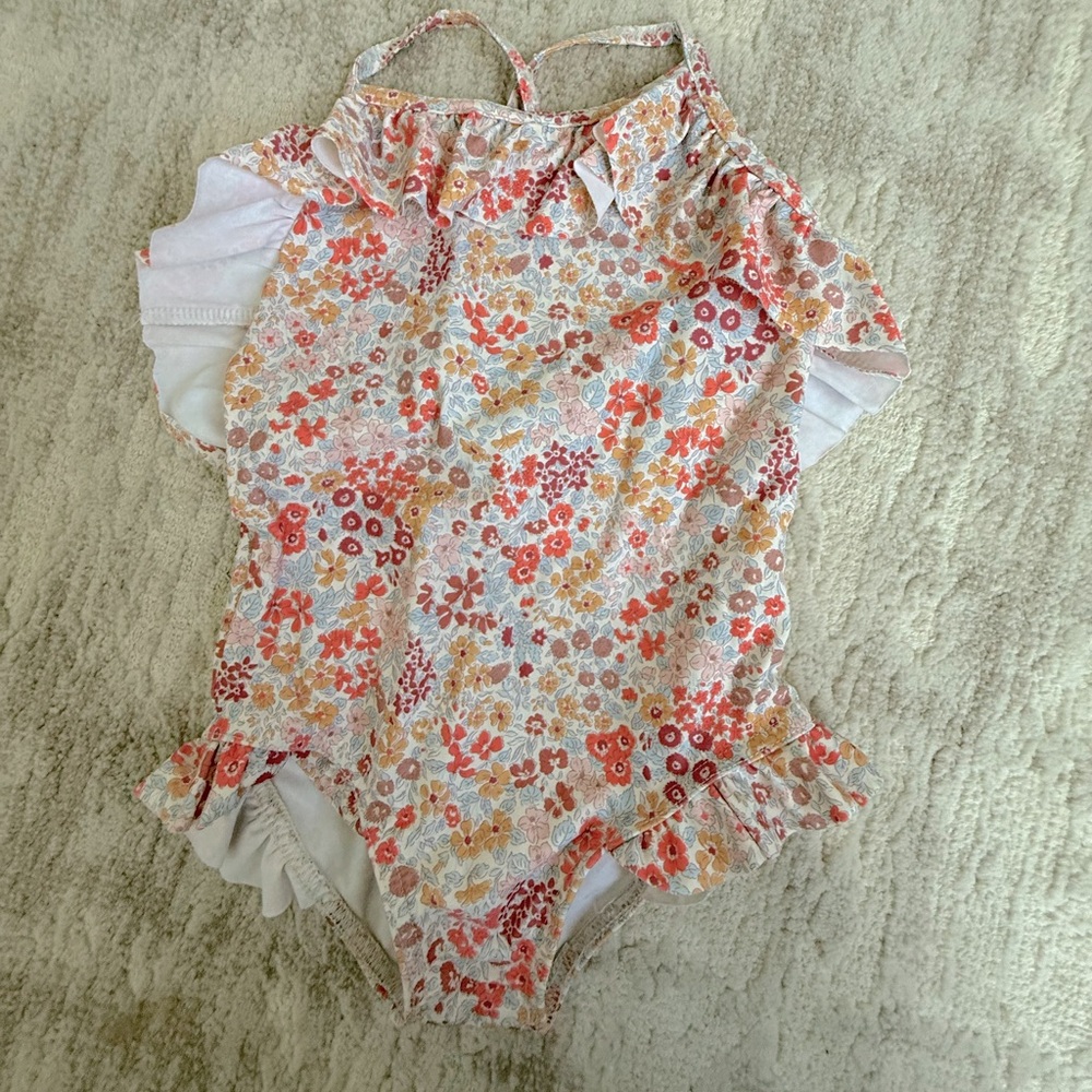 Olivier London one piece bathing suit with ruffles
